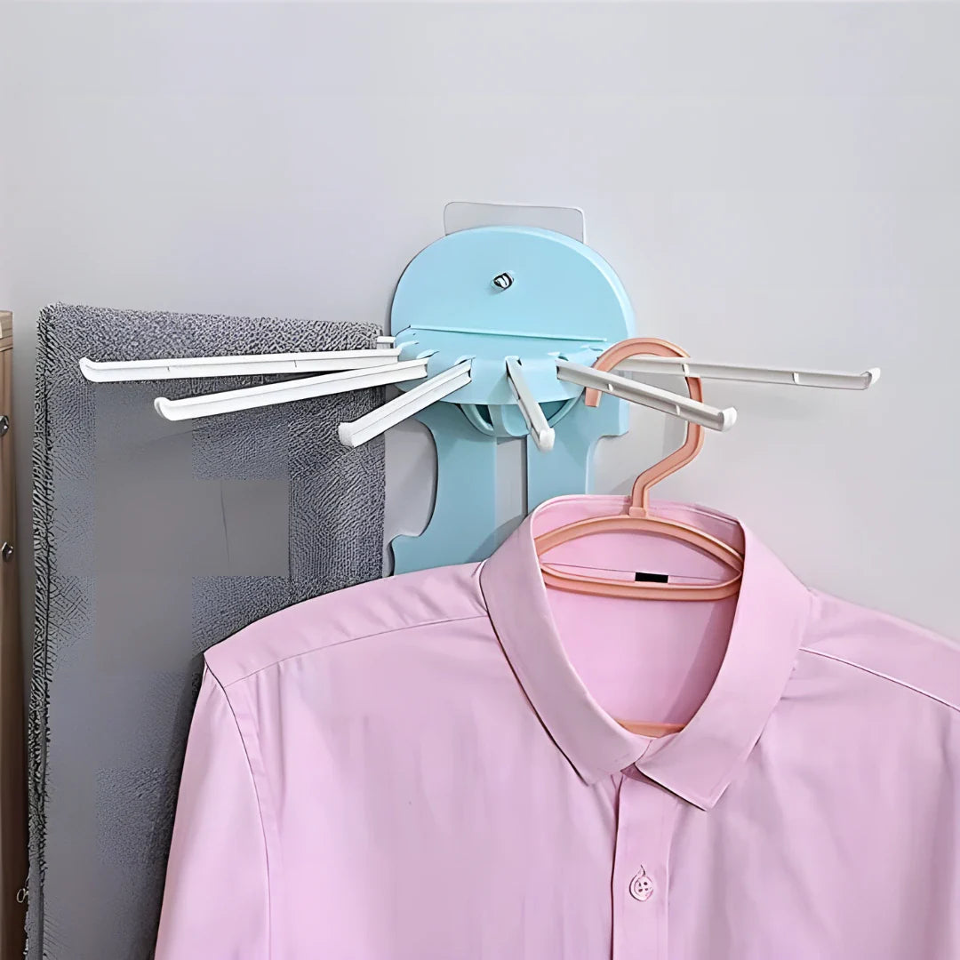 7-in-1 Multifunction Retractable Wall-Mounted Pull-Out Hanger Rack