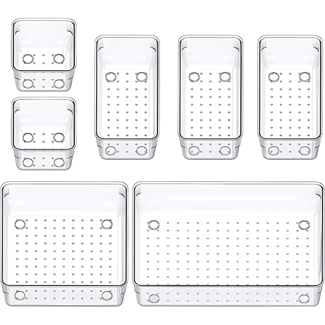 7Pcs Acrylic Drawer Storage Organiser