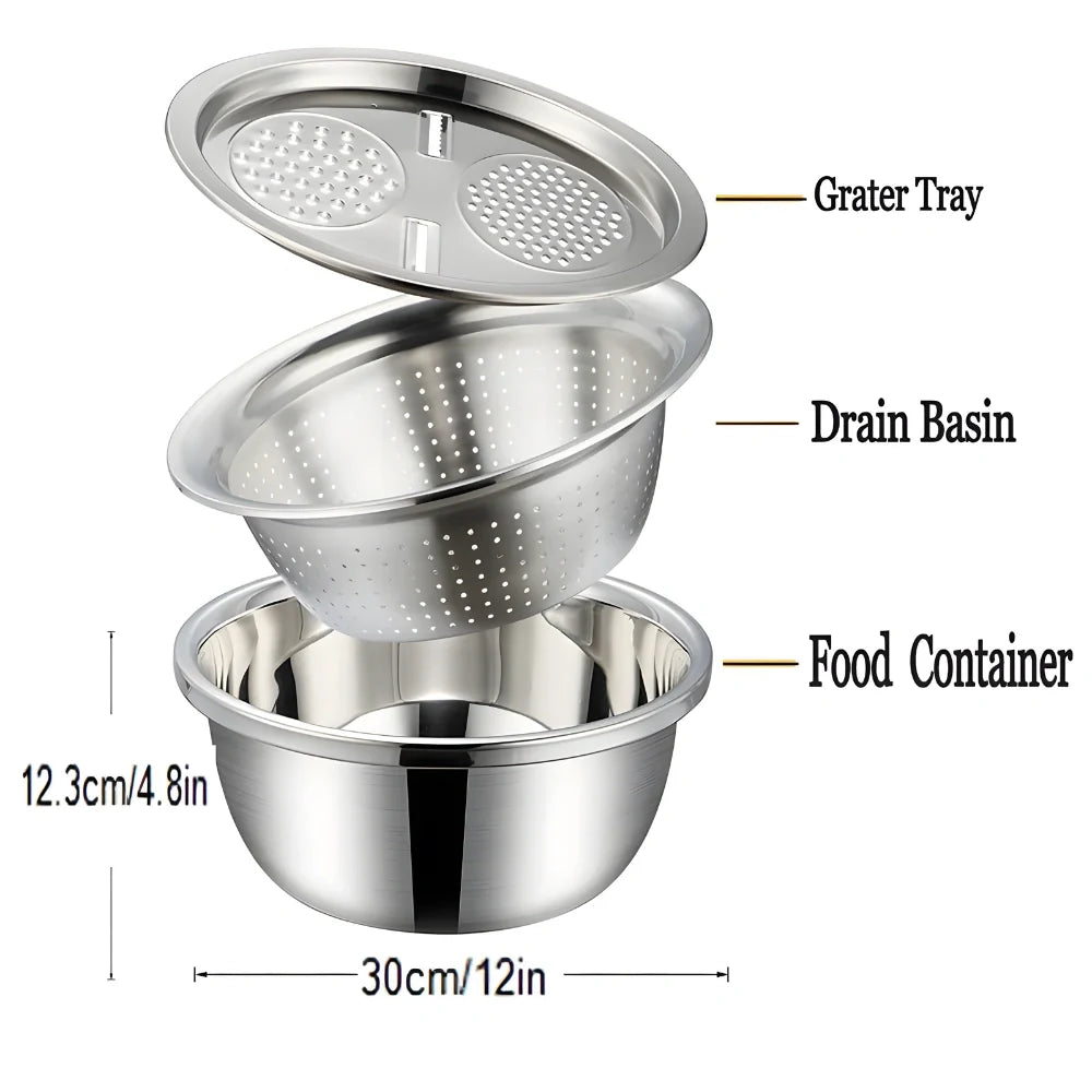 3-in-1 Grater & Colander