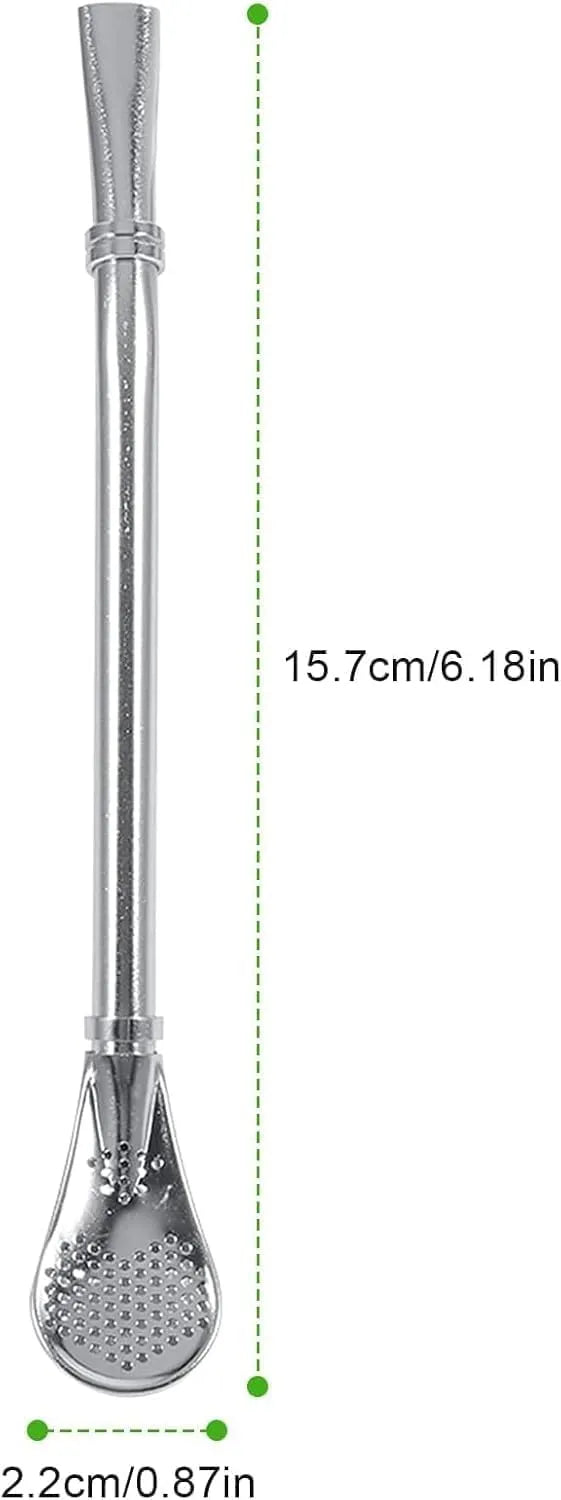 2 in 1 Stainless Steel Drinking Spoon Straws (Pack of 2)