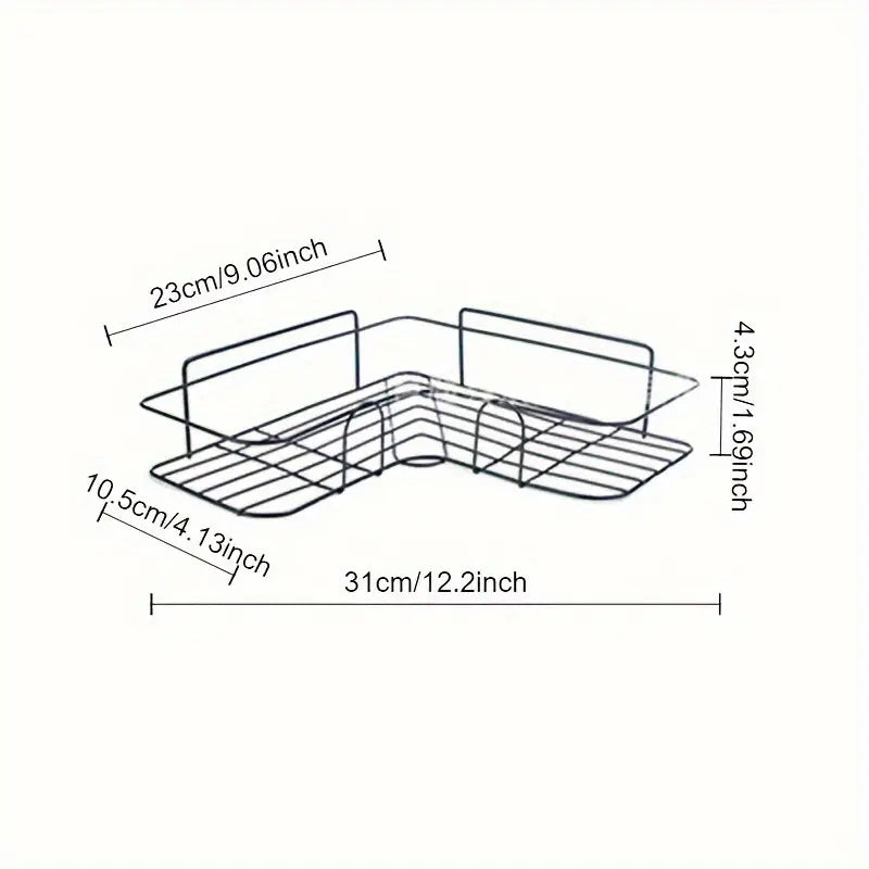 1pc No-Drill Corner Wall-Mounted Toilet Storage