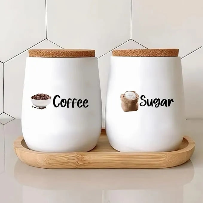 3D Waterproof Kitchen Spice Jar Label Stickers (Pack of 1 - 60 Stickers)