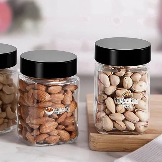 3D Waterproof Kitchen Spice Jar Label Stickers (Pack of 1 - 60 Stickers)