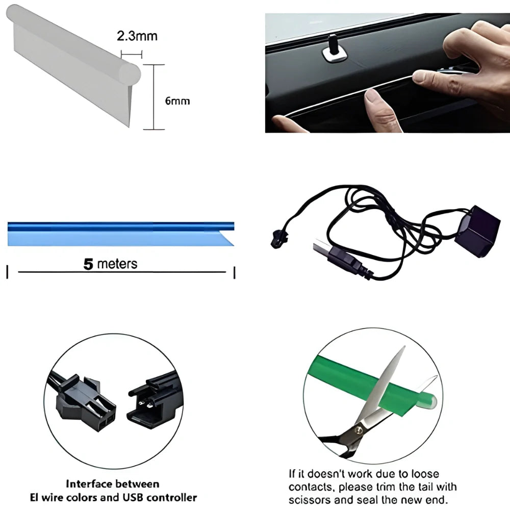 5M USB Neon EL Wire