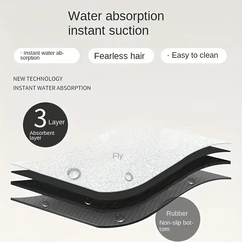 3D Flower Design Floor Mat, Quick Dry Non Slip (Pack of 2)