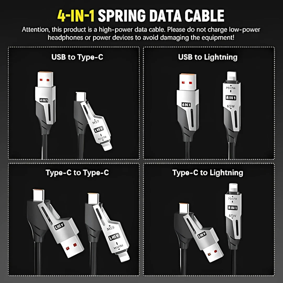 4 in 1 Spring Data Cable