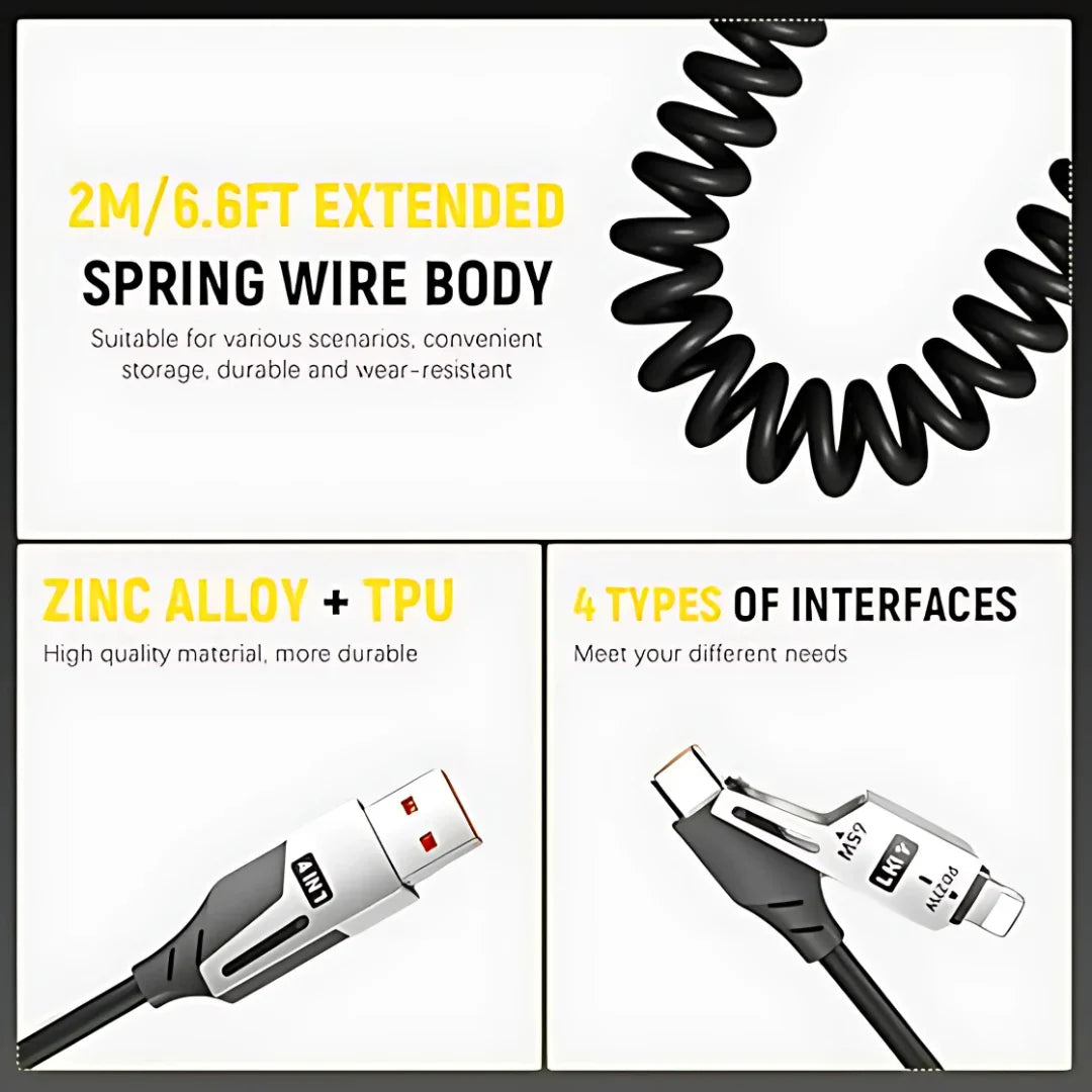4 in 1 Spring Data Cable