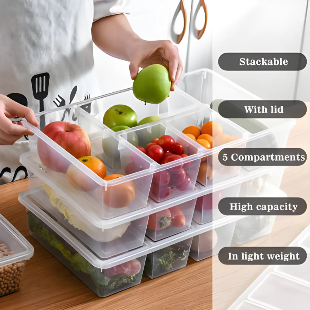5-Compartment Fridge Organizer