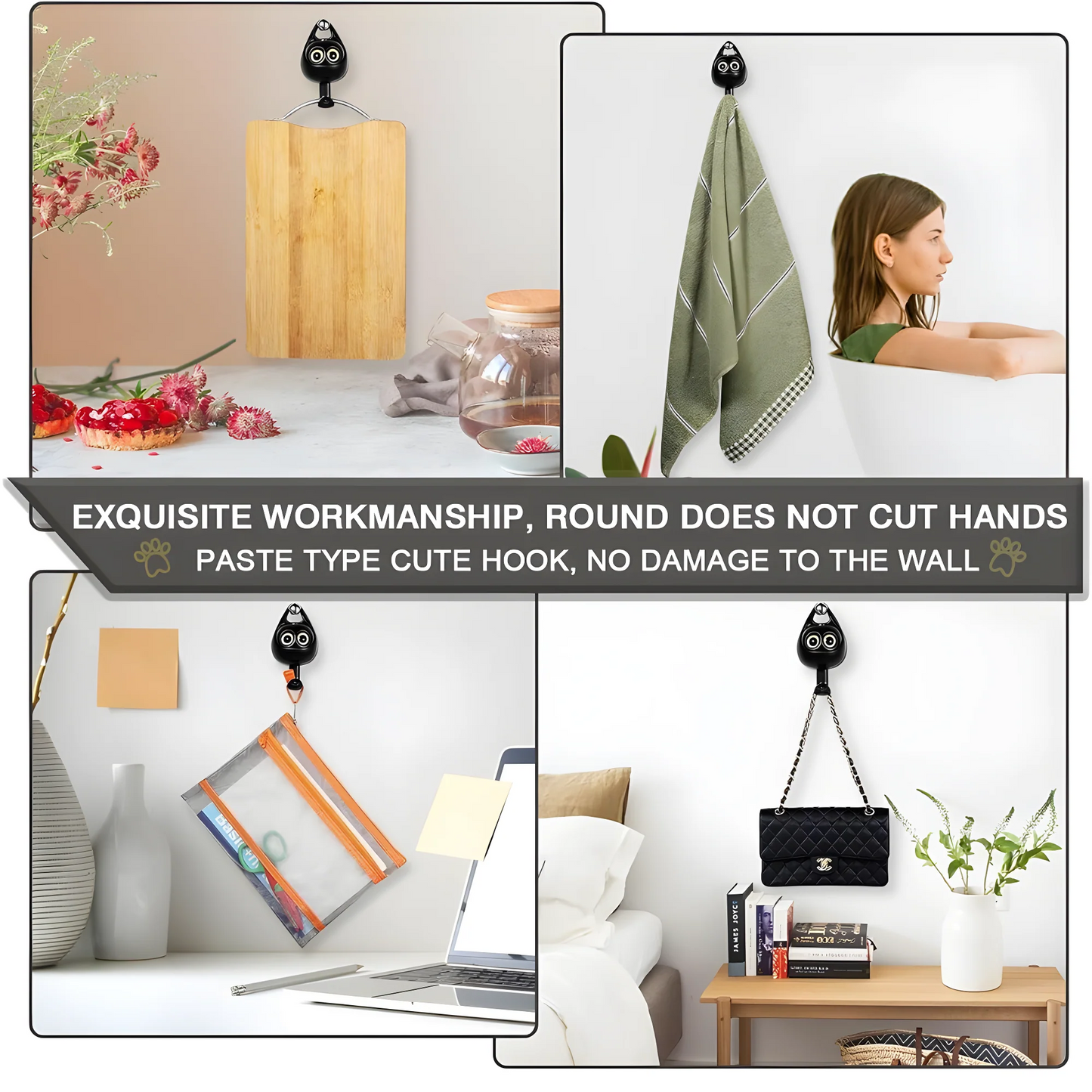 Adhesive Wall Hooks (2-Pack)