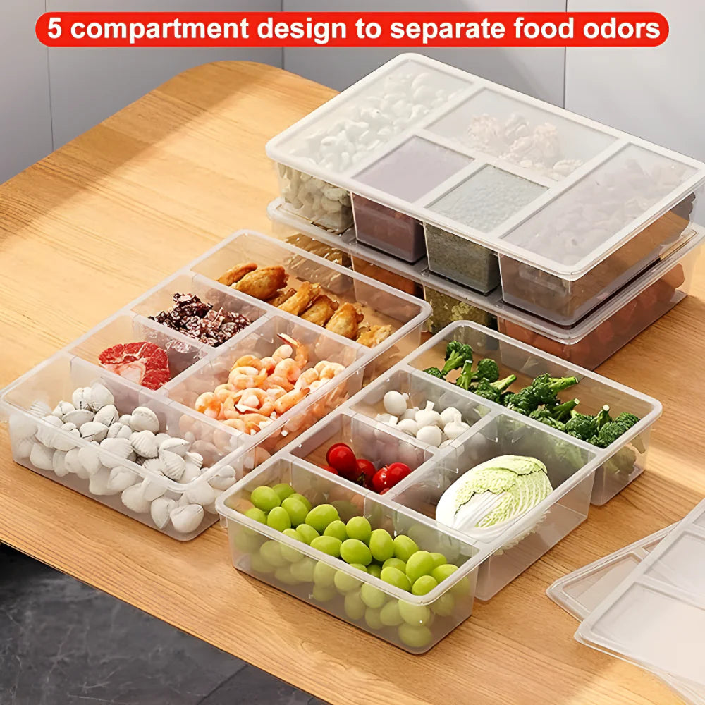 5-Compartment Fridge Organizer