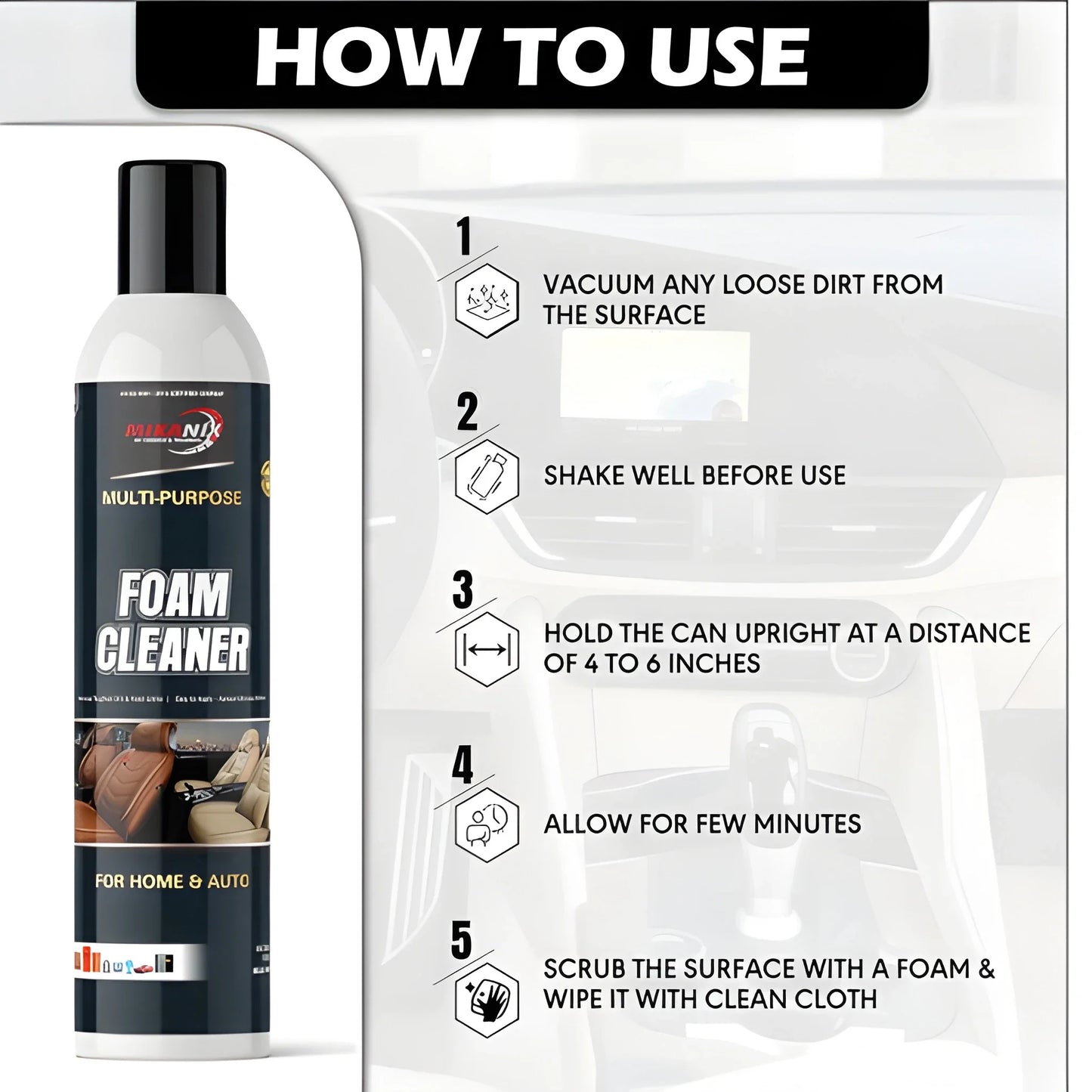 2-in-1 Foaming Car Cleaner