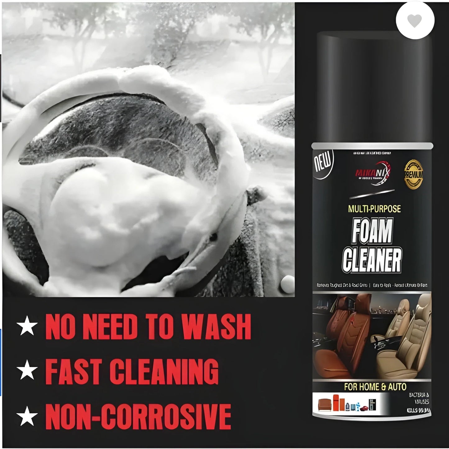 2-in-1 Foaming Car Cleaner