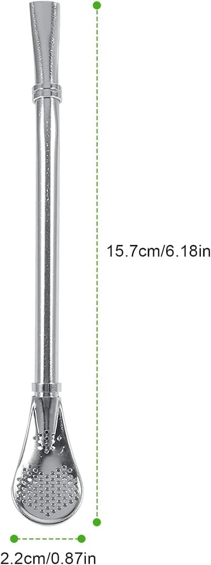 2 in 1 Stainless Steel Drinking Spoon Straws (Pack of 2)