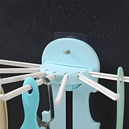 7-in-1 Multifunction Retractable Wall-Mounted Pull-Out Hanger Rack