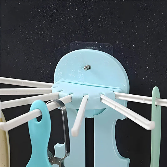 7-in-1 Multifunction Retractable Wall-Mounted Pull-Out Hanger Rack