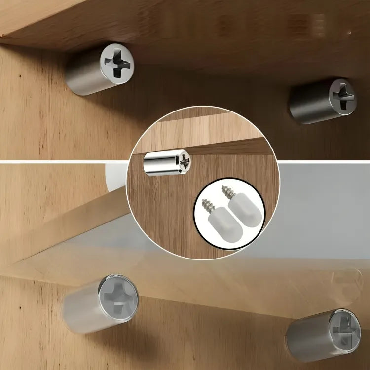 20pcs Metal Shelf Support Pegs with Anti-Slip Self-Tapping Screws Set