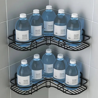 1pc No-Drill Corner Wall-Mounted Toilet Storage